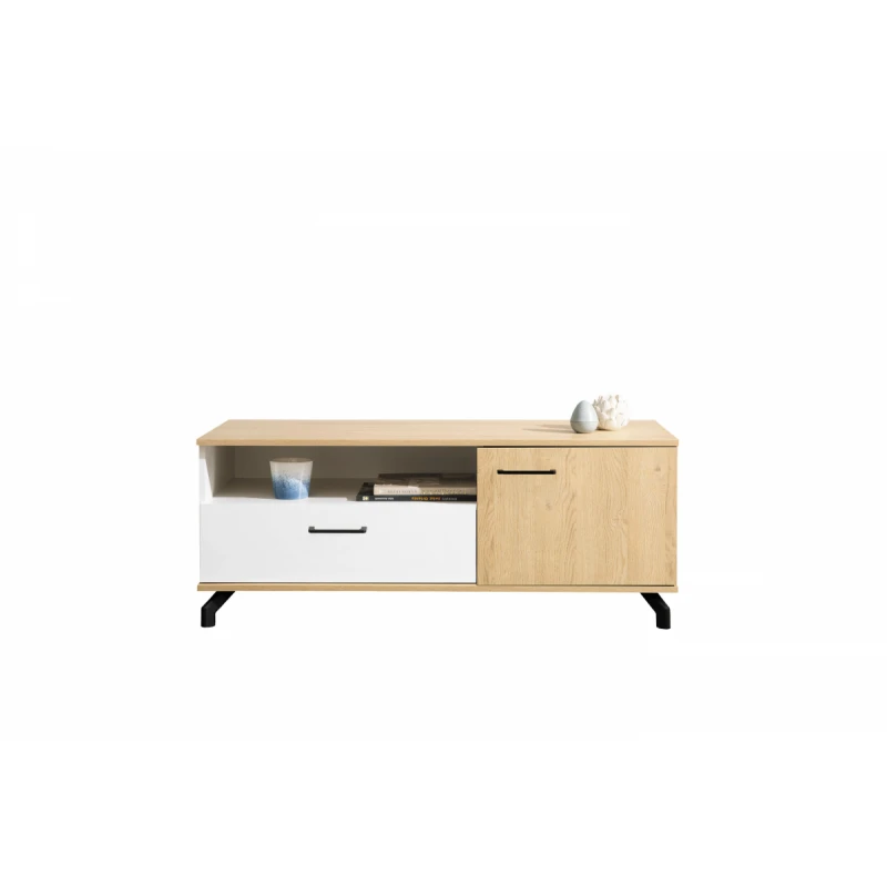 Meblar  RTV stolík  MADISON MD8 Farba: biely lux / dub biskoptovy