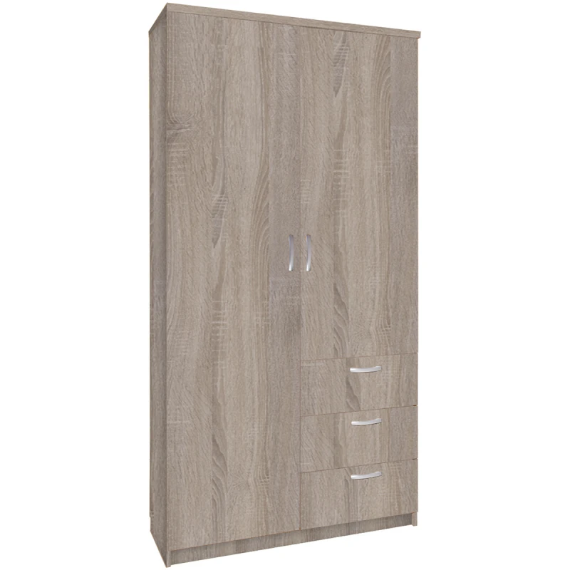 MEBLOCROSS Paris 100/40 2D šatníková skriňa so zrkadlom sonoma svetlá