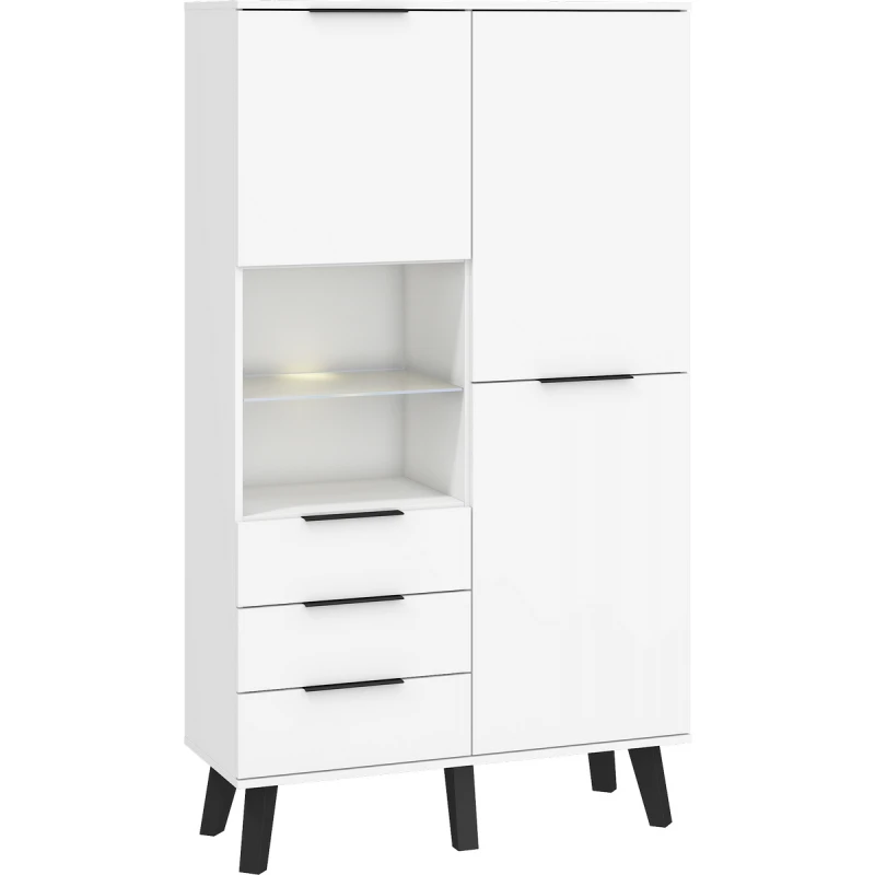 MEBLOCROSS Sven SVN-13 2D šatníková skriňa biela / biely lesk