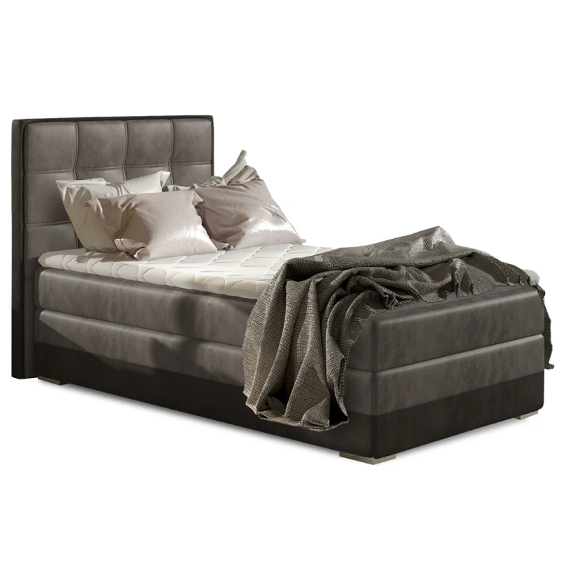 NABBI Alessandra 90 L čalúnená jednolôžková posteľ hnedá / tmavohnedá