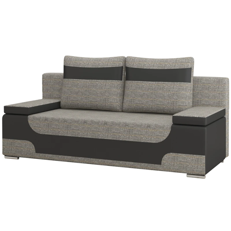 NABBI Aosta rozkladacia pohovka s úložným priestorom sivá (Berlin 01) / čierna (Soft 11)