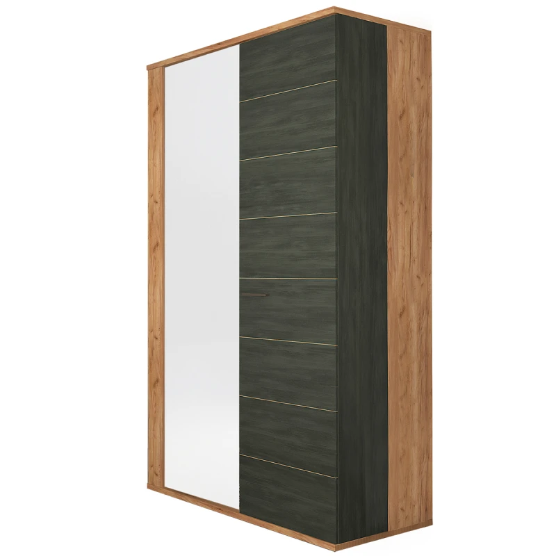 NABBI Ardal W-2D dvojdverová šatníková skriňa so zrkadlom northern tree / craft tobacco