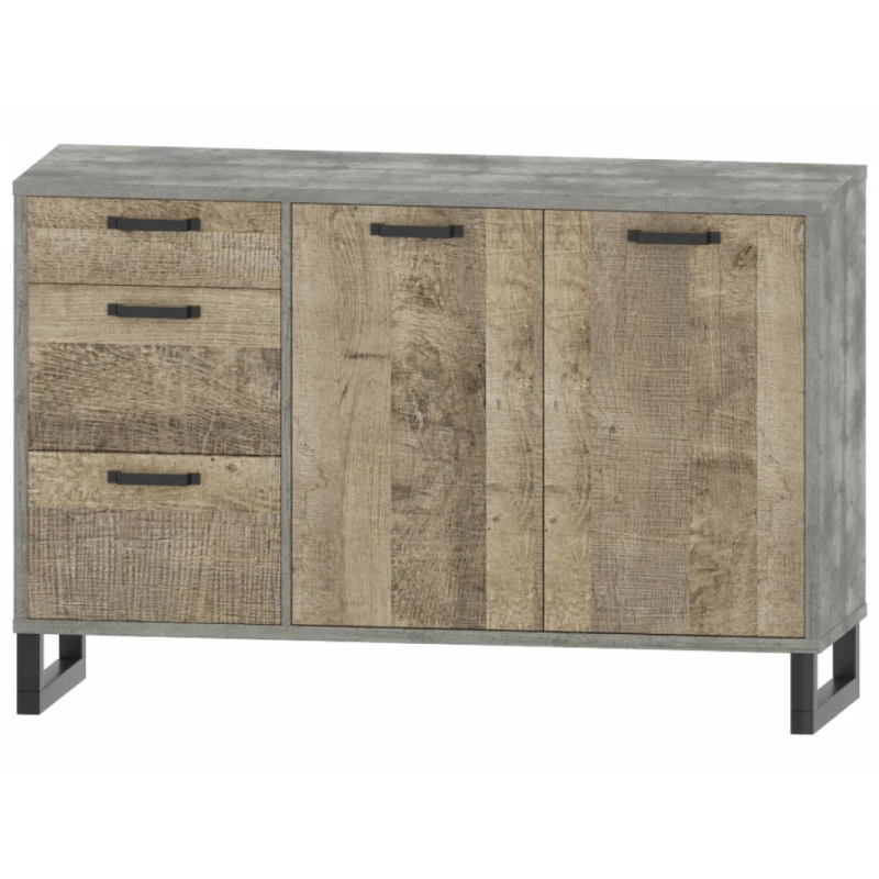 NABBI Bova CH-2D/3DR dvojdverová komoda so zásuvkami pieskový dub / woodcon