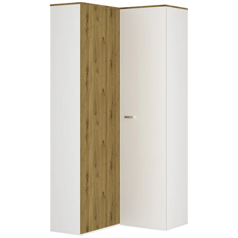 NABBI Bristol CW-2D rohová predsieňová skriňa biela / dub artisan