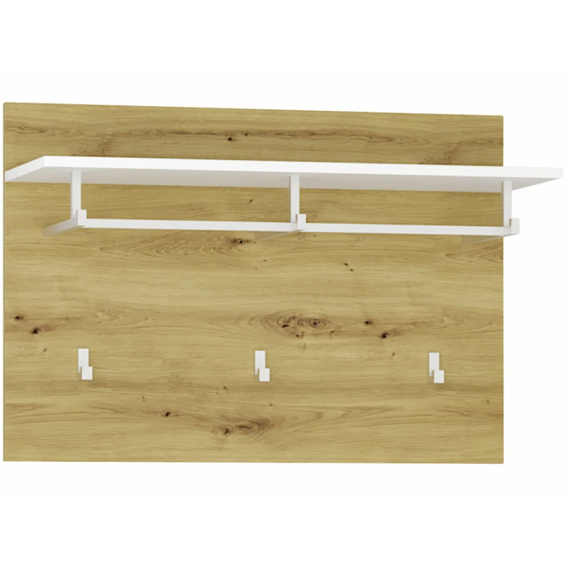 NABBI Bristol HP vešiakový panel biela / dub artisan