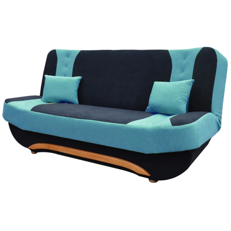 NABBI Ella II rozkladacia pohovka s úložným priestorom čierna / svetlomodrá