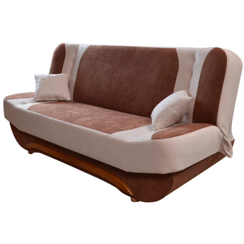 NABBI Ella II rozkladacia pohovka s úložným priestorom hnedá / béžová