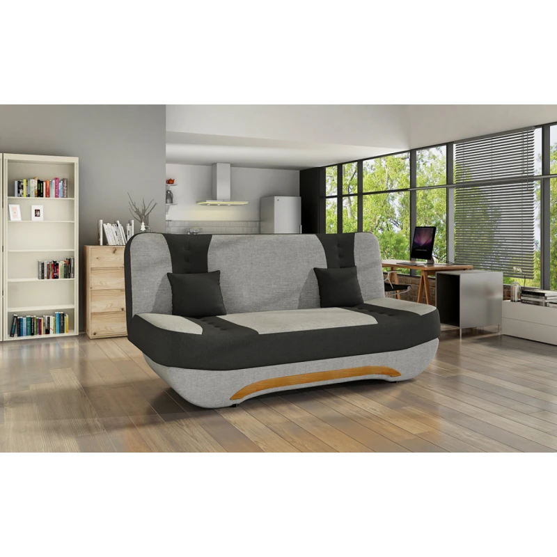 NABBI Ella II rozkladacia pohovka s úložným priestorom svetlosivá (Sawana 21) / čierna (Sawana 14)