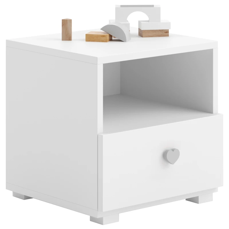 NABBI Enos nočný stolík biela / sivá
