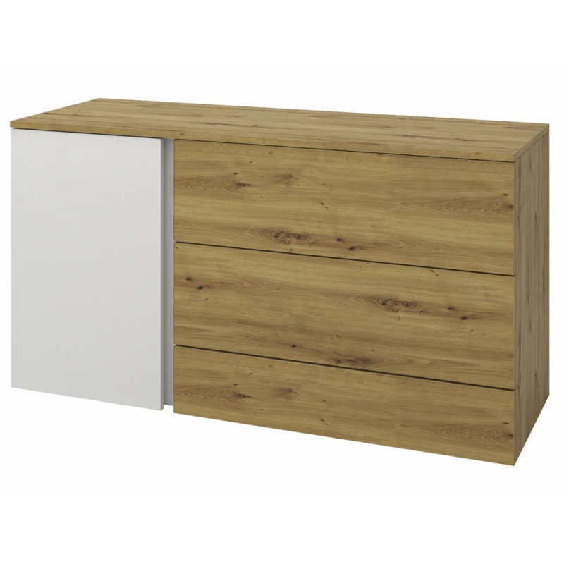 NABBI Giovanni CH-1D/3DR komoda so zásuvkami dub artisan / biela