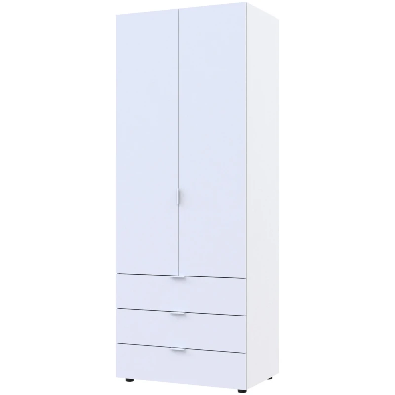 NABBI Gores dvojdverová šatníková skriňa so zásuvkami biela