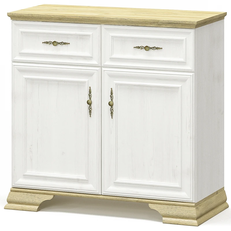 NABBI Igins CH-2D2DRW dvojdverová komoda so zásuvkami sosna Andersen / dub zlatý