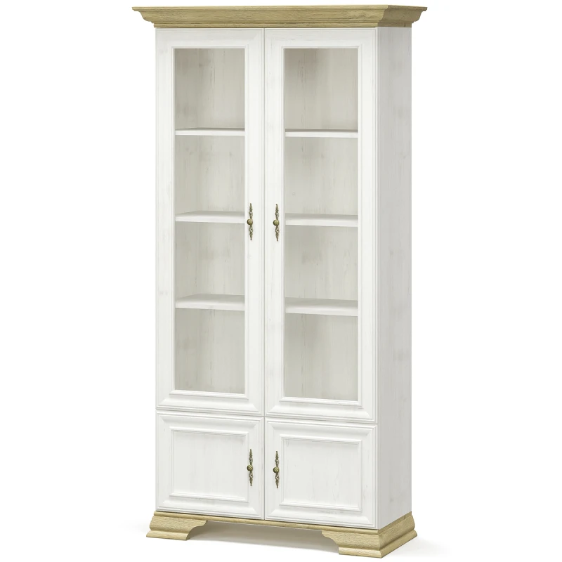 NABBI Igins SC-2W2D vitrína sosna Andersen / dub zlatý