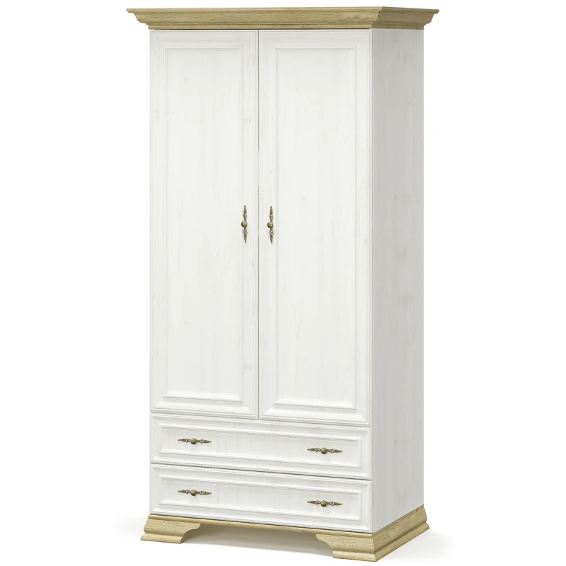 NABBI Igins W-2D2DRW dvojdverová šatníková skriňa sosna Andersen / dub zlatý