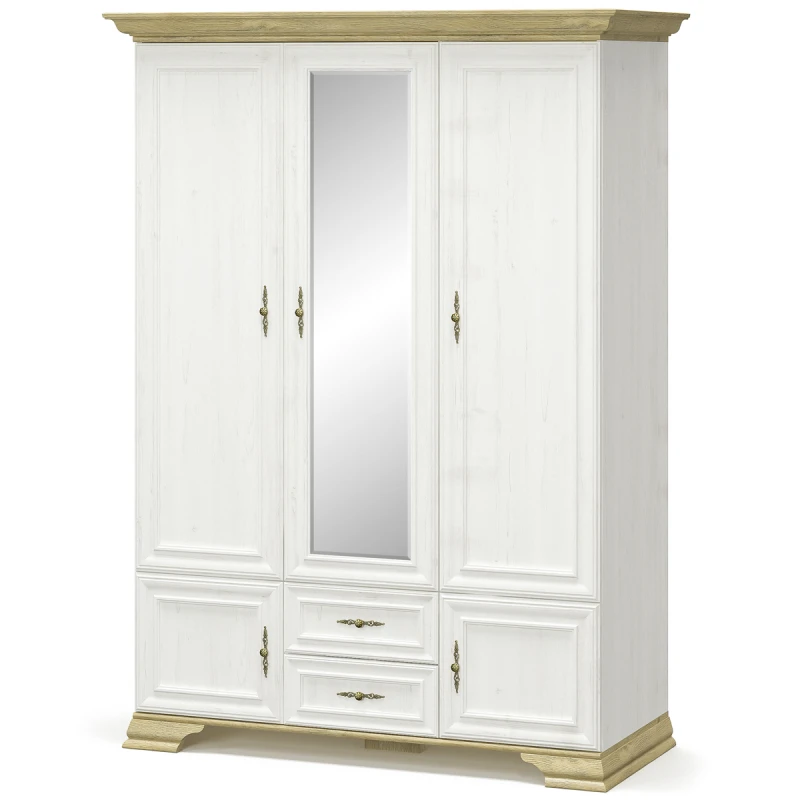 NABBI Igins W-3D trojdverová šatníková skriňa sosna Andersen / dub zlatý