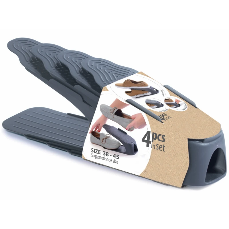 NABBI IOBM4 SET plastový stojan na topánky 38-45 (4 ks) antracit