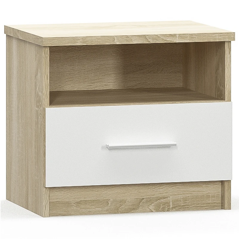 NABBI Mateo N nočný stolík (2 ks) dub sonoma / biela