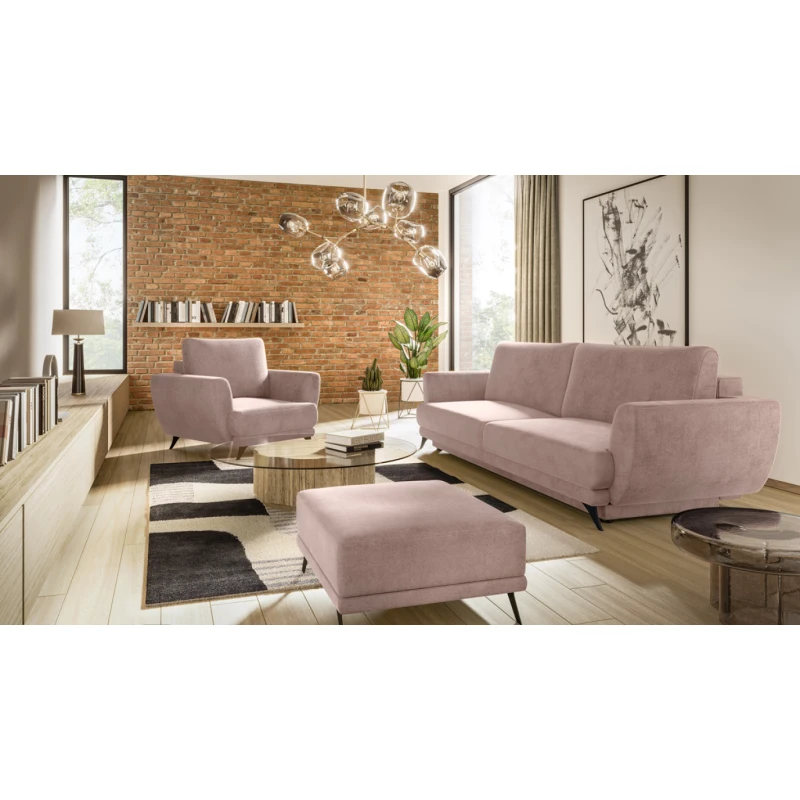 NABBI Meri 3+1+1 rozkladacia sedacia súprava s úložným priestorom svetloružová