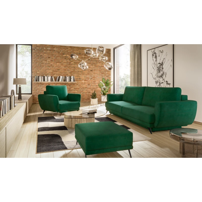 NABBI Meri 3+1+1 rozkladacia sedacia súprava s úložným priestorom tmavozelená