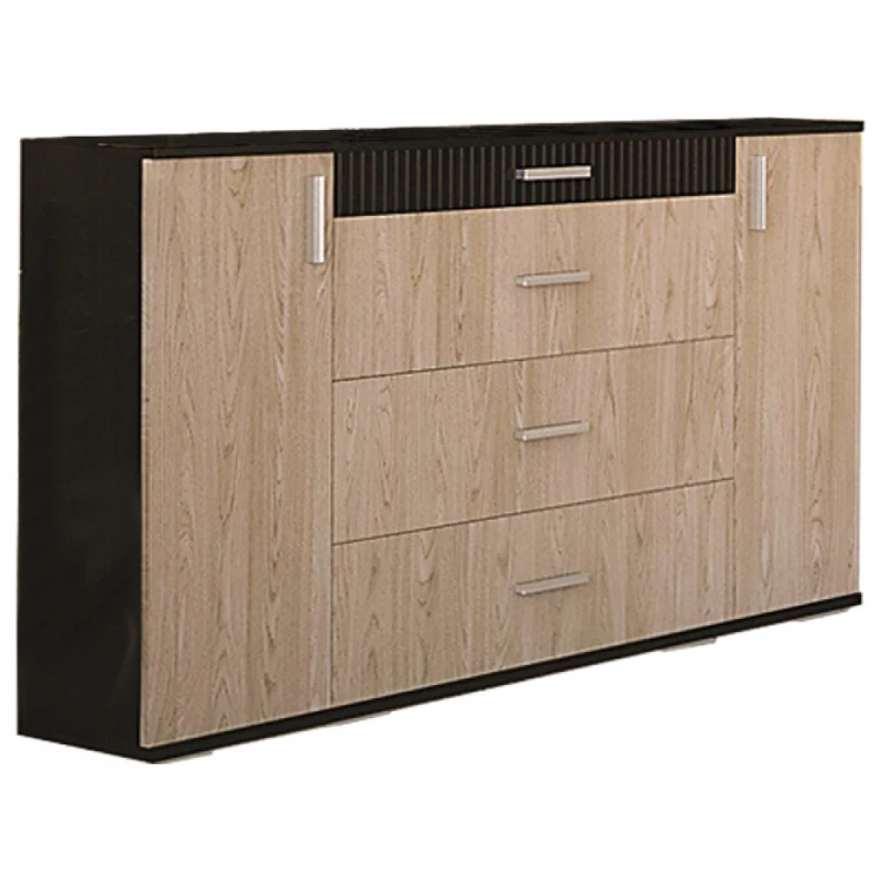 NABBI Mils CH dvojdverová komoda so zásuvkami dub rodos / wenge magic