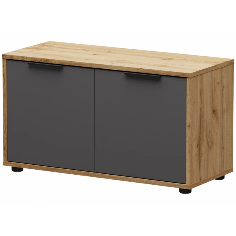 NABBI Neston SU-2D botník (skrinka na topánky) sivý grafit / dub wotan