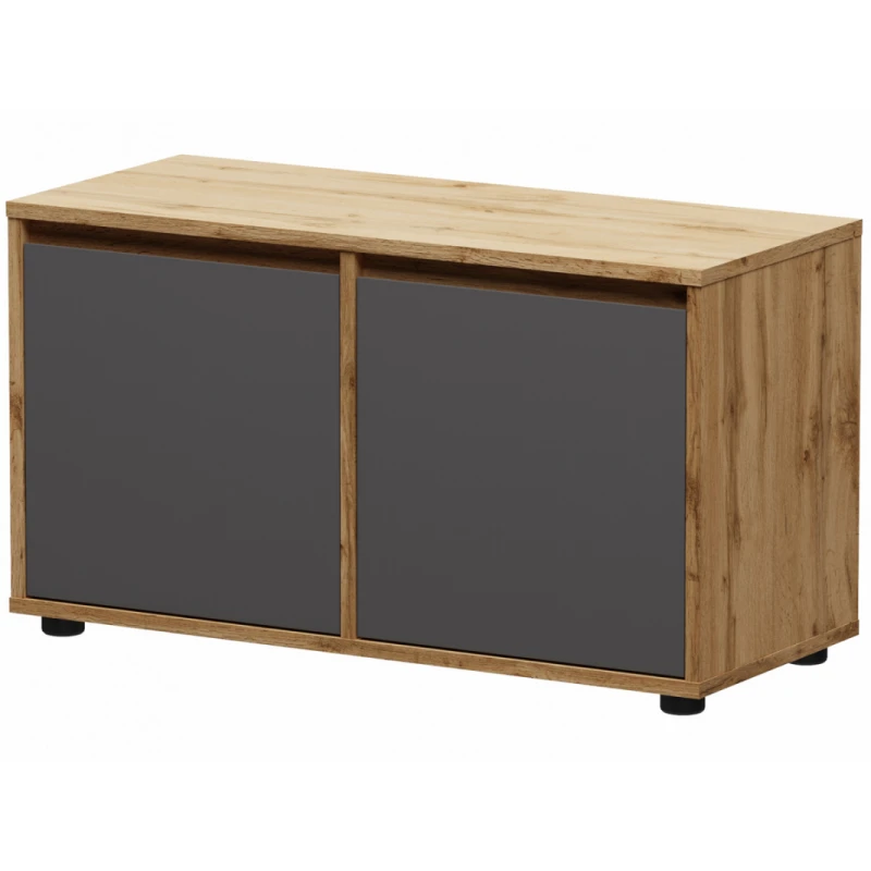 NABBI Norman SU-2D botník (skrinka na topánky) sivý grafit / dub wotan