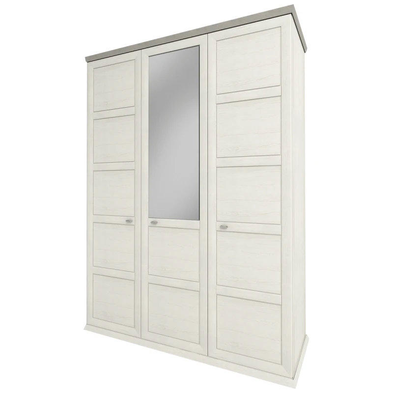 NABBI Orentano W-3D trojdverová šatníková skriňa so zrkadlom pino aurelio / madagascar / nelson