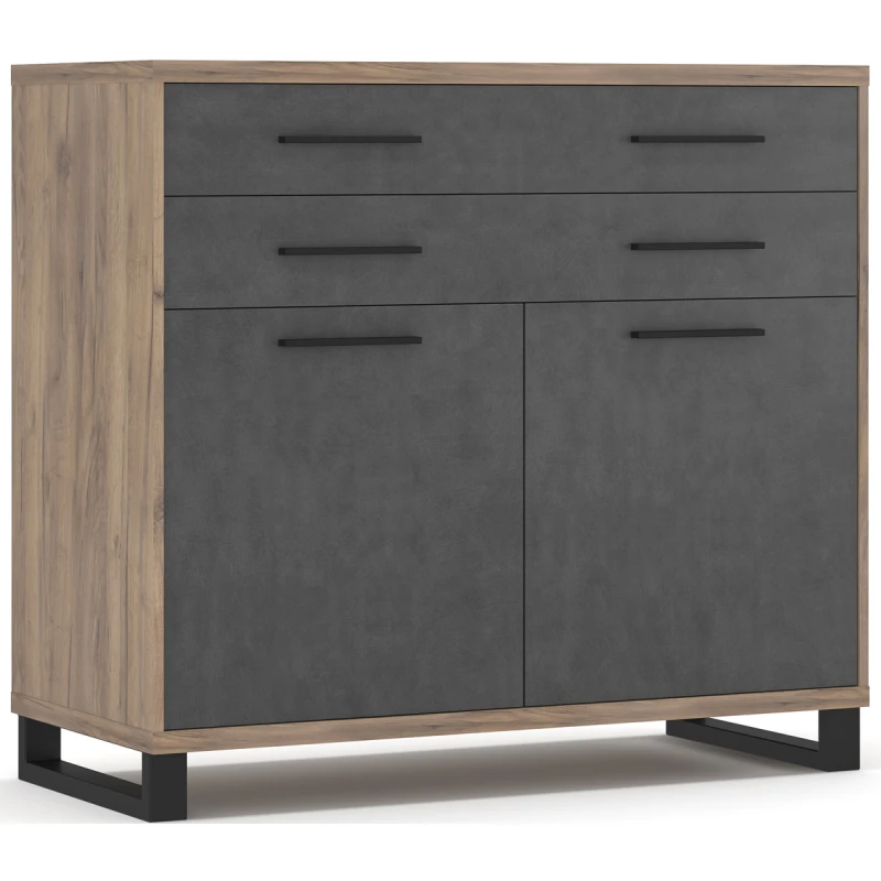 NABBI Ovida 120 2D2DRWS dvojdverová komoda so zásuvkami craft tobaco / matera