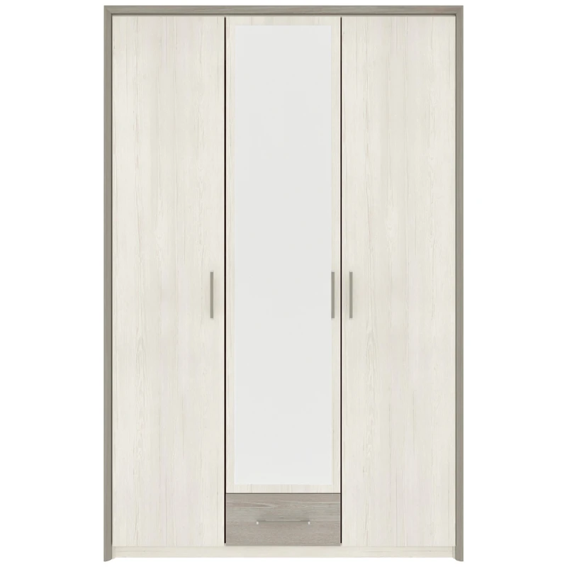 NABBI Salernes W-3D trojdverová šatníková skriňa so zrkadlom pino aurelio / madagascar / nelson