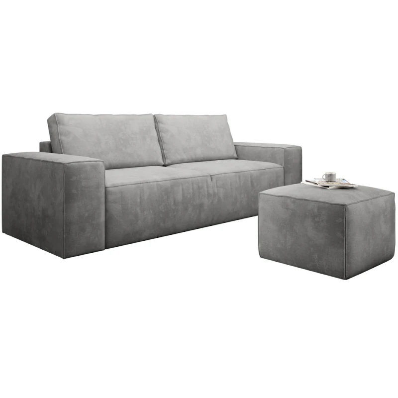 NABBI Savila rozkladacia pohovka s úložným priestorom svetlosivá