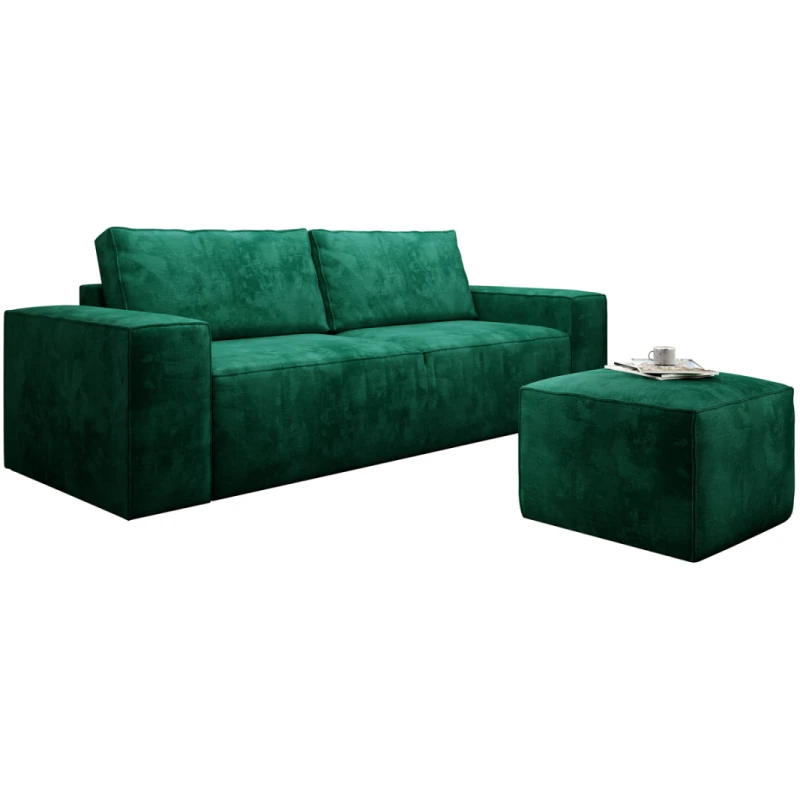 NABBI Savila rozkladacia pohovka s úložným priestorom tmavozelená