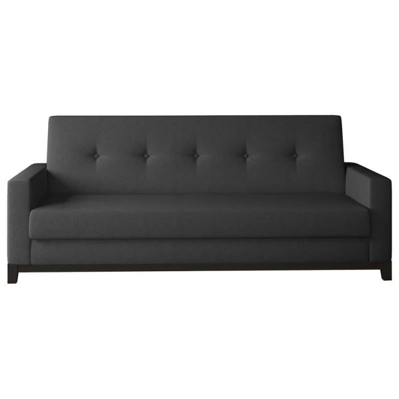 NABBI Soria rozkladacia pohovka s úložným priestorom čierna (Sawana 14) / orech