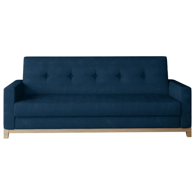 NABBI Soria rozkladacia pohovka s úložným priestorom tmavomodrá (Kronos 09) / buk