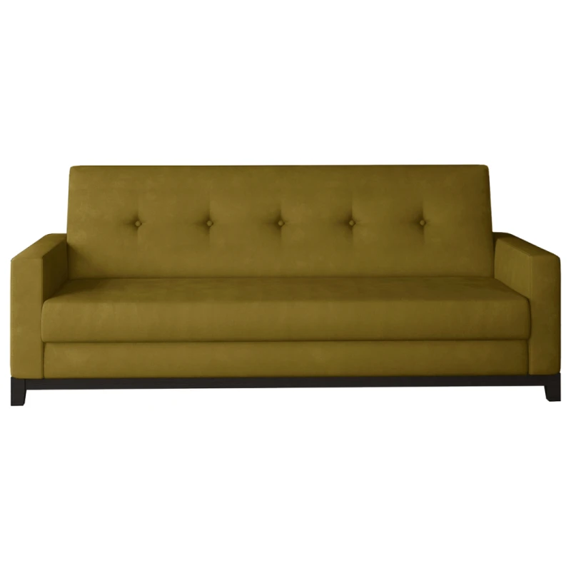 NABBI Soria rozkladacia pohovka s úložným priestorom zlatá / orech