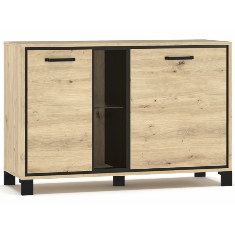 NABBI Vinap CH-2D dvojdverová komoda dub artisan / wenge tmavá