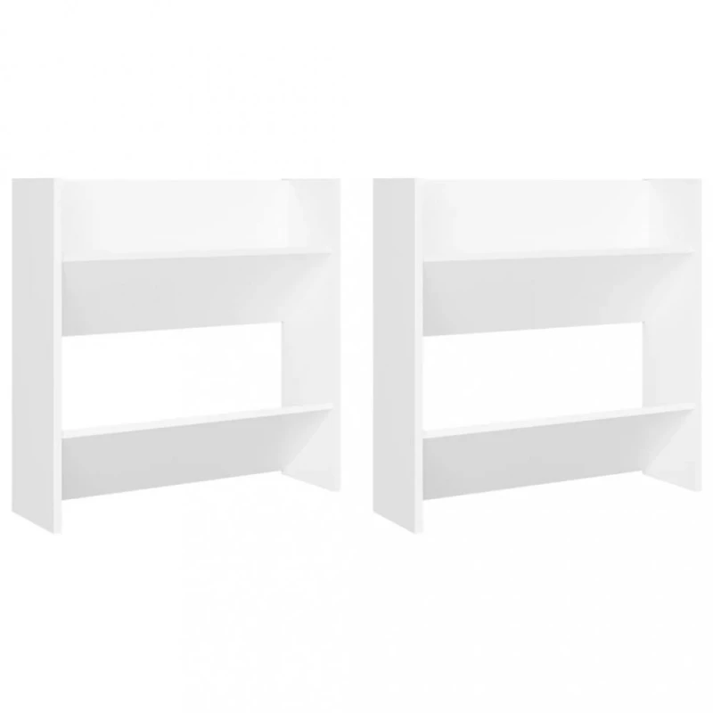 Nástenný botník 2 ks DTD Dekorhome Biela