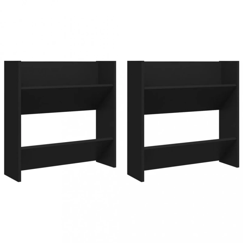 Nástenný botník 2 ks DTD Dekorhome Čierna