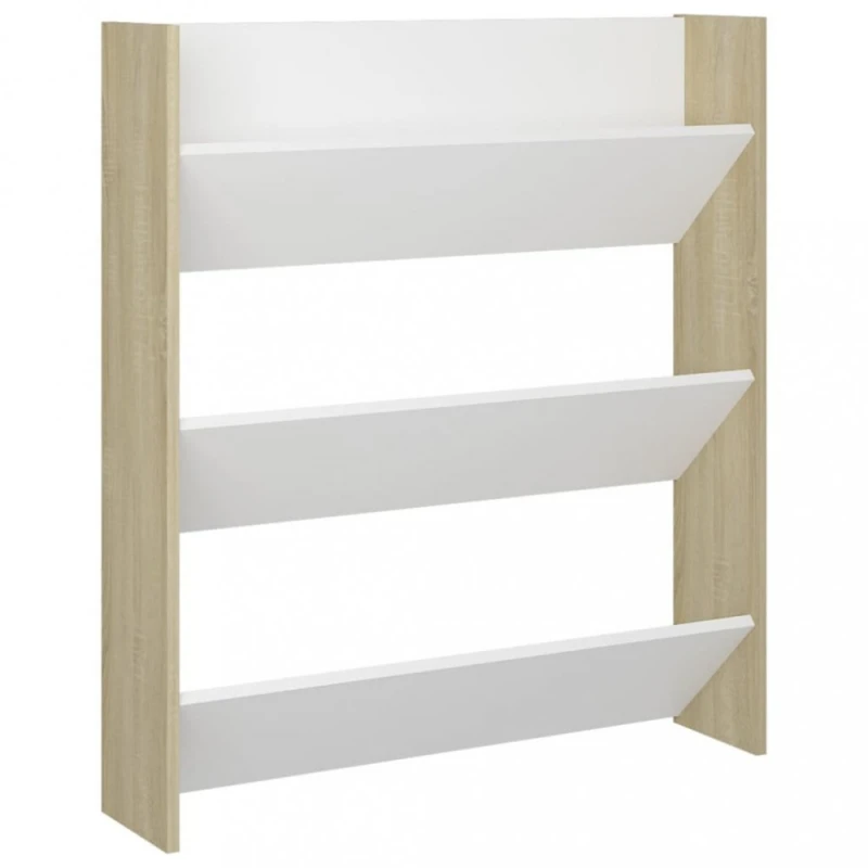 Nástenný botník DTD Dekorhome Dub sonoma / biela