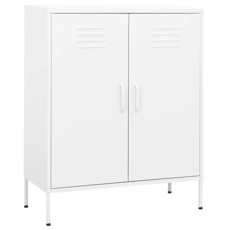 Plechová skrinka Dekorhome Biela