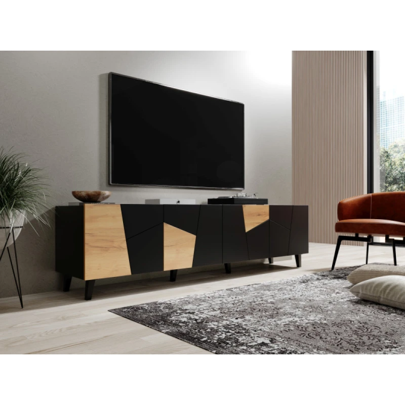 RTV stolík ETNA Halmar Dub craft / čierna