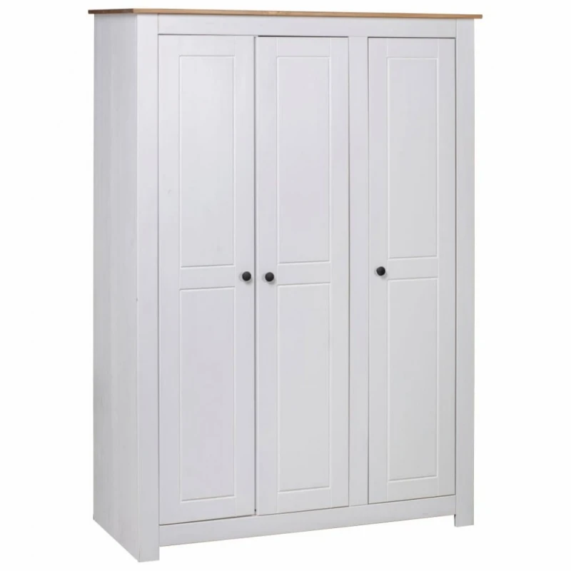 Šatníková skriňa borovice Dekorhome Biela