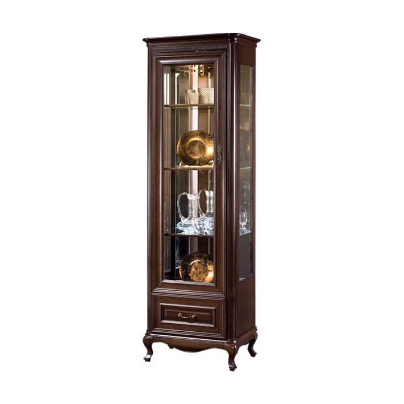 TARANKO Verona V-W1/2 L rustikálna vitrína s osvetlením hnedá