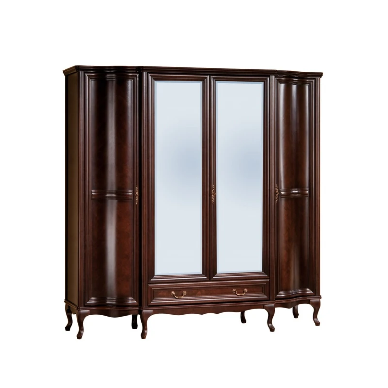 TARANKO Wersal W-4DF rustikálna šatníková skriňa so zrkadlom wenge