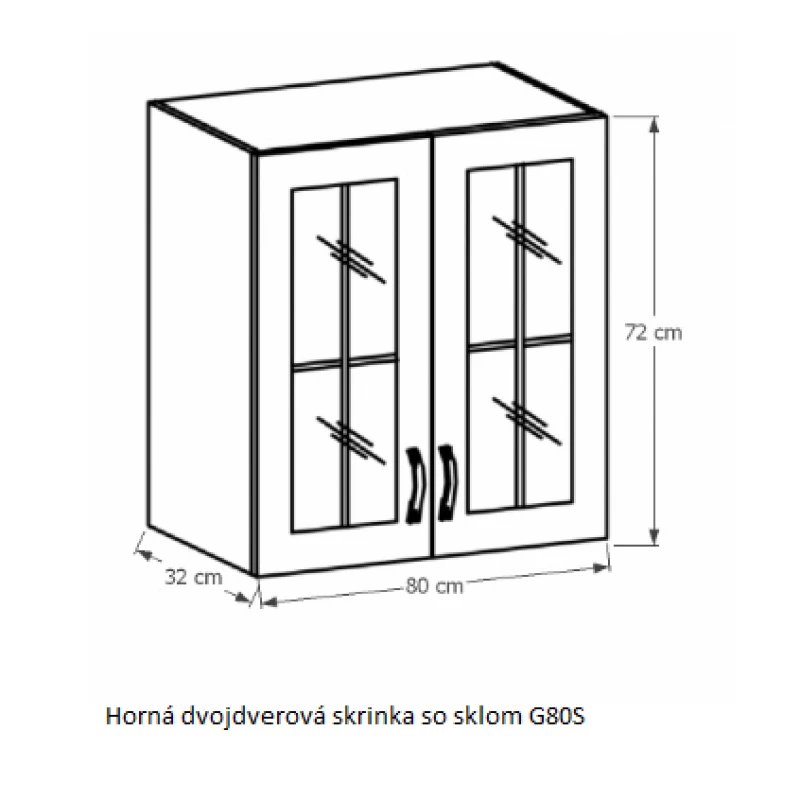 Tempo Kondela Kuchynská linka Provance Provance: Horná skrinka G80S - 80x72x32 cm