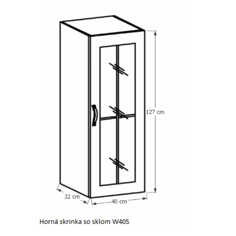 Tempo Kondela Kuchynská linka Provance Provance: Horná skrinka W40S - 40x127x32 cm