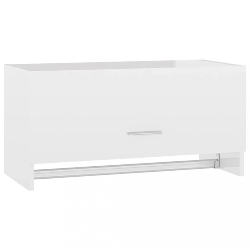 Vešiaková police DTD Dekorhome Biela lesk