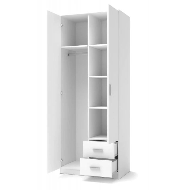 Vešiaková skriňa LIMA S-2 Halmar - 1x skl dub sonoma 18.2 Biela