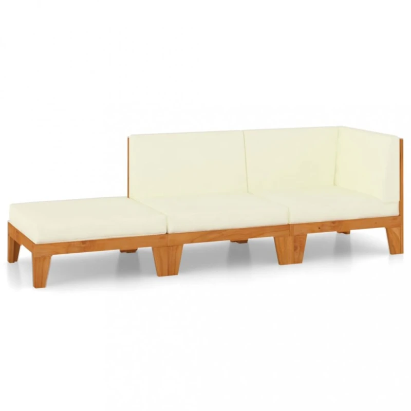 Záhradná pohovka 3 ks NATAŠA Dekorhome Krémová