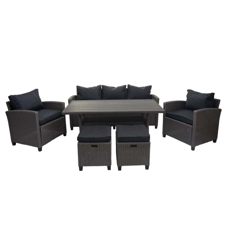 Záhradná sedacia súprava 6 ks Antracit / sivá