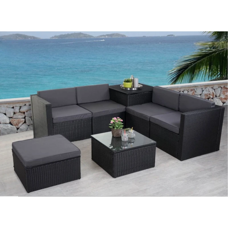 Záhradná sedacia súprava HWC-D21 Antracit / sivá